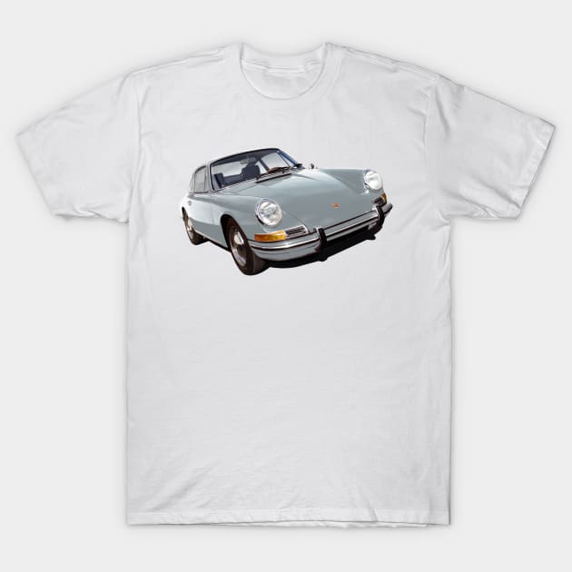 Porsche 911in silver T-Shirt by candcretro